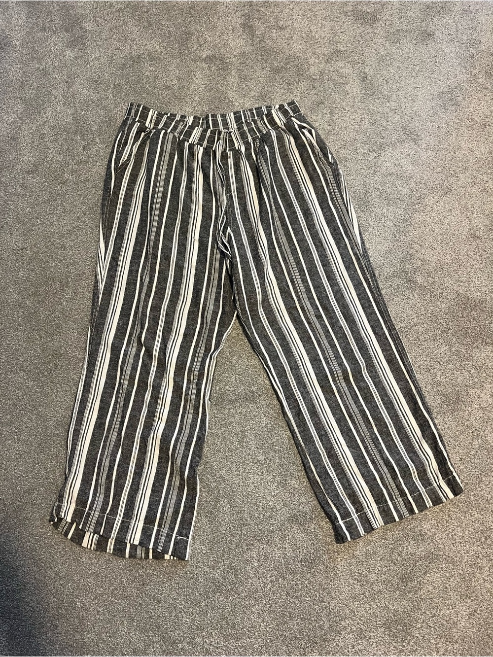Briggs New York Black and White Striped Pull-On Pants for Kids
